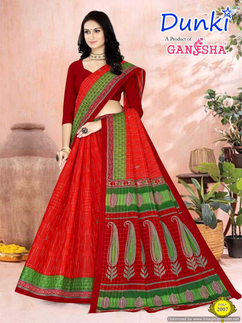 Dunki Vol 2 By Ganesha Summer Special  Printed Cotton Sarees Wholesalers In Delhi